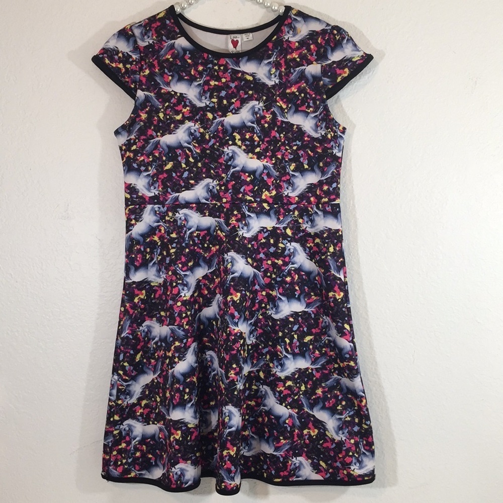 Love Rocks girls Pouf dress with Unicorns XL